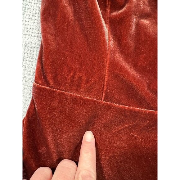 Revelry Dress Womens 4 Terracotta Velvet Tori Halter Maxi Bridesmaid Formal - Picture 10 of 11